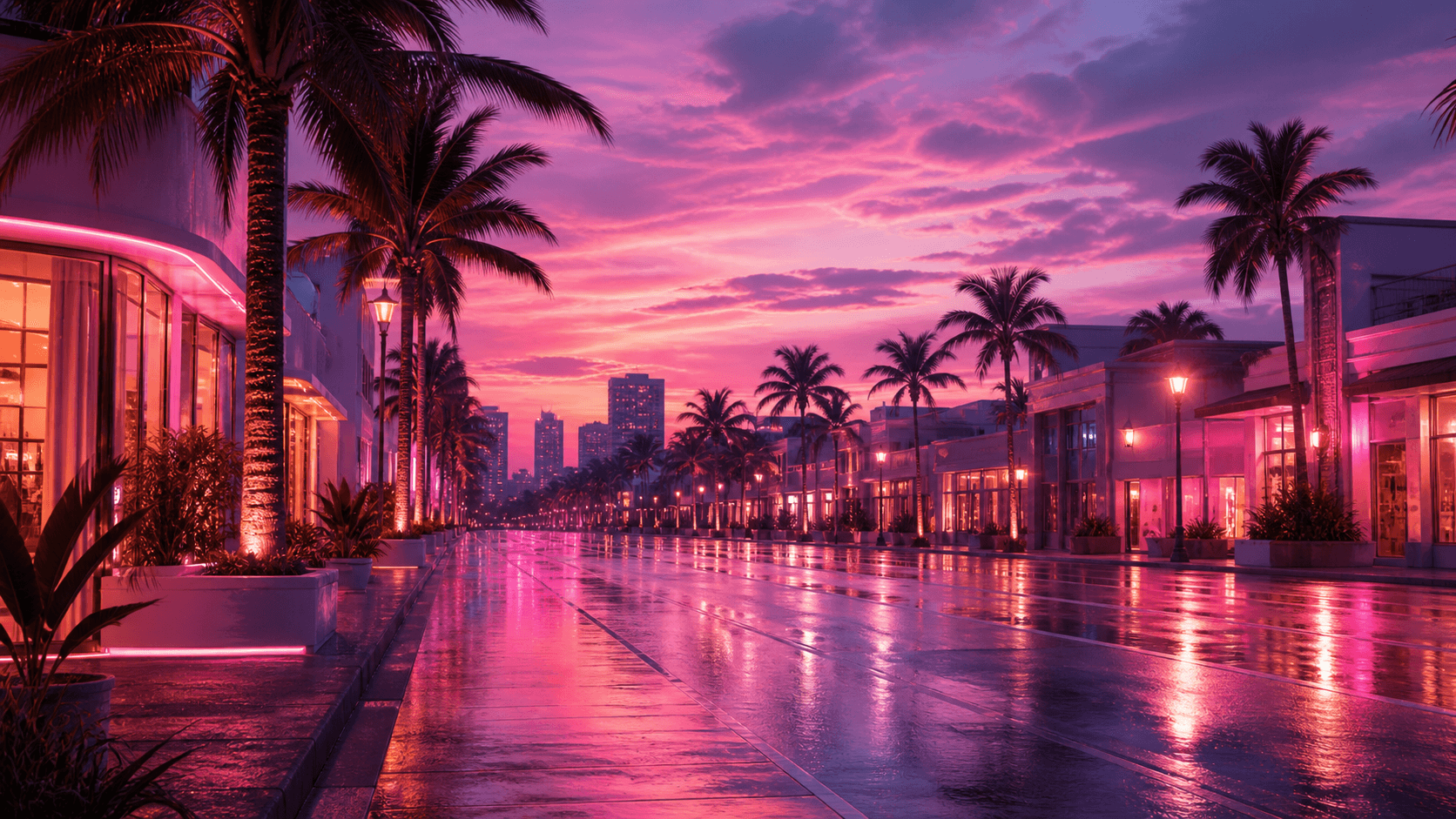 Cena urbana nos Estados Unidos ao entardecer