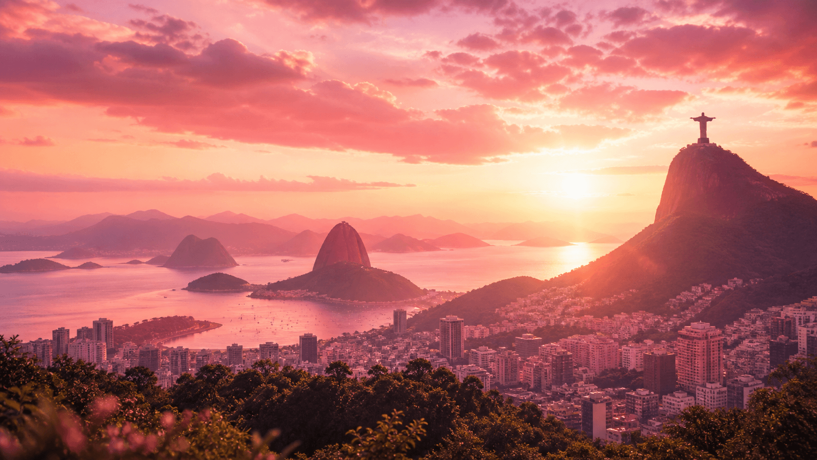 Chegada ao Brasil em golden hour